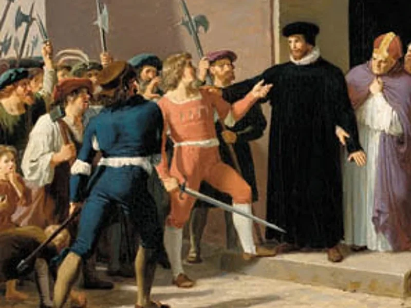 1811-Adam August Müller - Hans Tausen protegge il vescovo Rønnow dai cittadini arrabbiati di Copenaghen